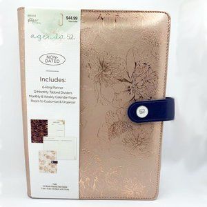 NEW Paper Studio Agenda 52 A5 Rose Gold Foiled Ring Planner Binder Notebook